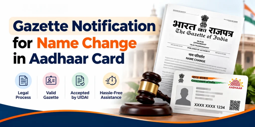 Gazette Notification for Name Change in Aadhaar Card